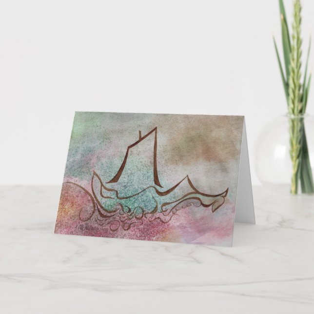 Tarjeta Un Barco Vela Por Notecard (Anverso)