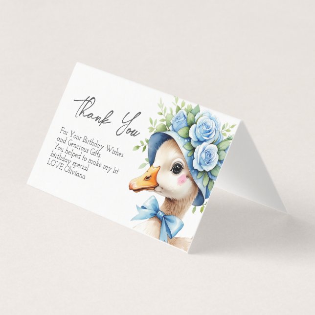 Tarjeta Un bebé bebé de Silly Goose gracias (Anverso)