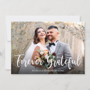 Tarjeta Un Boda fotográfico elegante y agradecido por siem