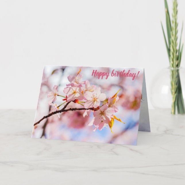 Tarjeta Un Bonito Montón De Flores De Sakura Sobre Un Fond (Anverso)