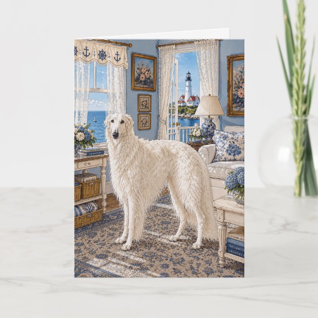 Tarjeta Un Borzoi de Nantucket  (Anverso)