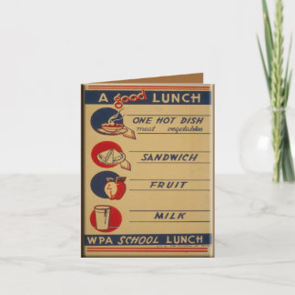 Tarjeta Un buen almuerzo escolar