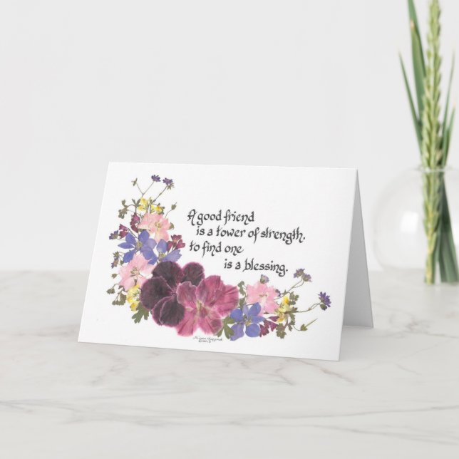 Tarjeta Un buen amigo es una bendición (Anverso)