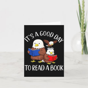 Tarjeta Un buen día para leer un libro águila bibliotecari
