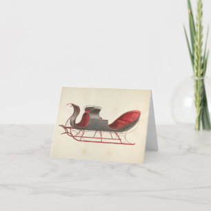 Tarjeta Un caballo abierto en Sleigh - Navidades