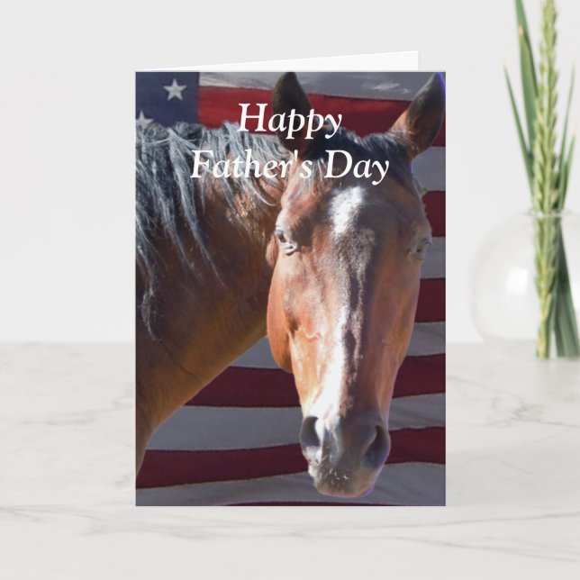 Tarjeta Un caballo feliz día del padre para un padre espec (Anverso)