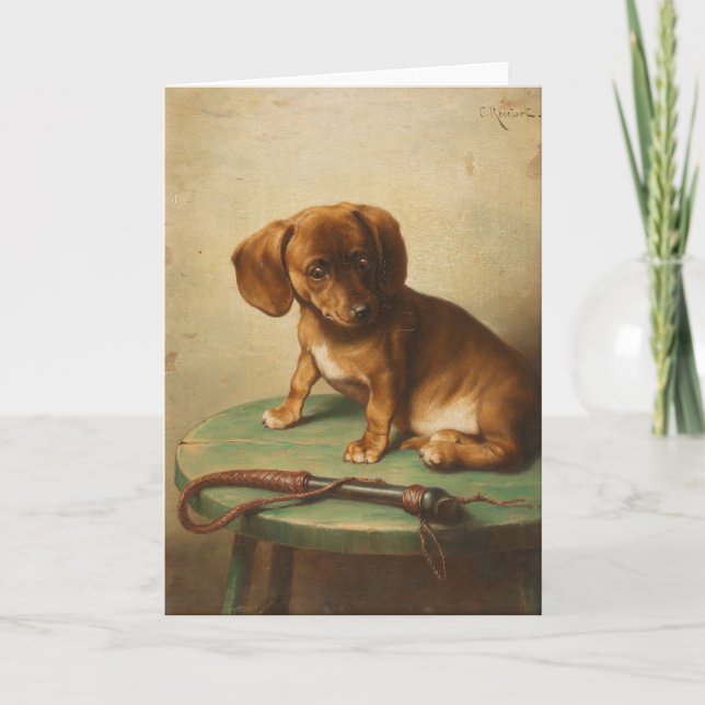 Tarjeta Un cachorro de Dachshund | Carl Reichert (Anverso)
