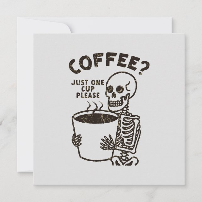 Tarjeta Un café divertido, sólo una copa, por favor (Anverso)