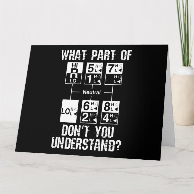 Tarjeta Un Camionero Divertido No Entiende El Regalo (Anverso)