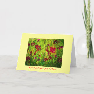Tarjeta Un campo de flores apenas para usted - Notecard