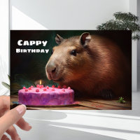 Un capibara divertido - "Cappy" Feliz cumpleaños