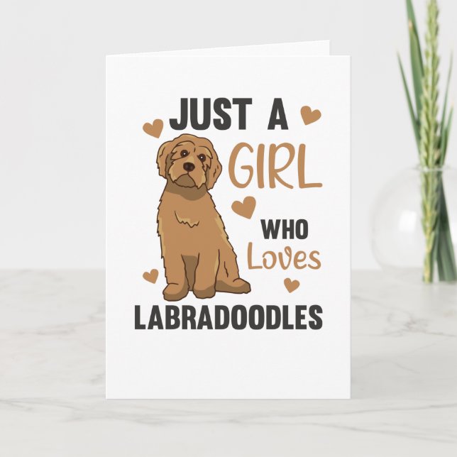 Tarjeta Un Chica El Labradoodle Ama A Los Perros (Anverso)
