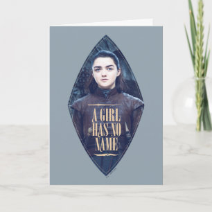 Tarjeta "Un Chica no tiene nombre" Gráfico de Arya Stark