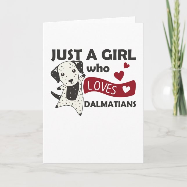 Tarjeta Un Chica que ama a Dalmatian Kawaii Dog (Anverso)