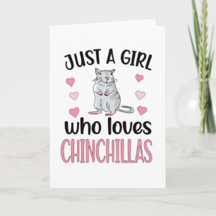 Tarjeta Un Chica que ama a la madre Chinchilla