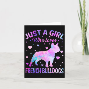 Tarjeta Un Chica que ama a los Bulldoges franceses, el per