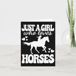 Tarjeta Un Chica que ama a los caballos y a los caballos