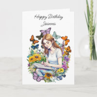 Un Chica, un diario, mariposas, cumpleaños persona