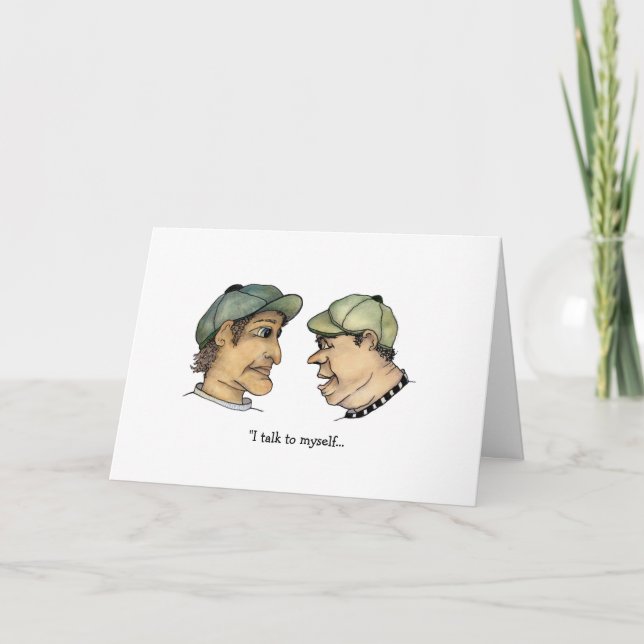 Tarjeta Un chico gracioso que recibe consejos de expertos (Anverso)