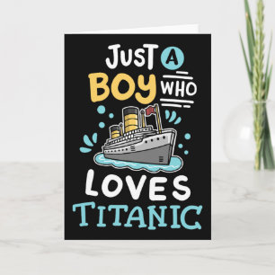 Tarjeta Un chico que ama el Rms Titanic barco de crucero d