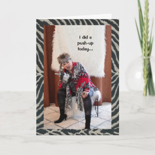 Tarjeta Un chocoholic haciendo un empujón único con humor