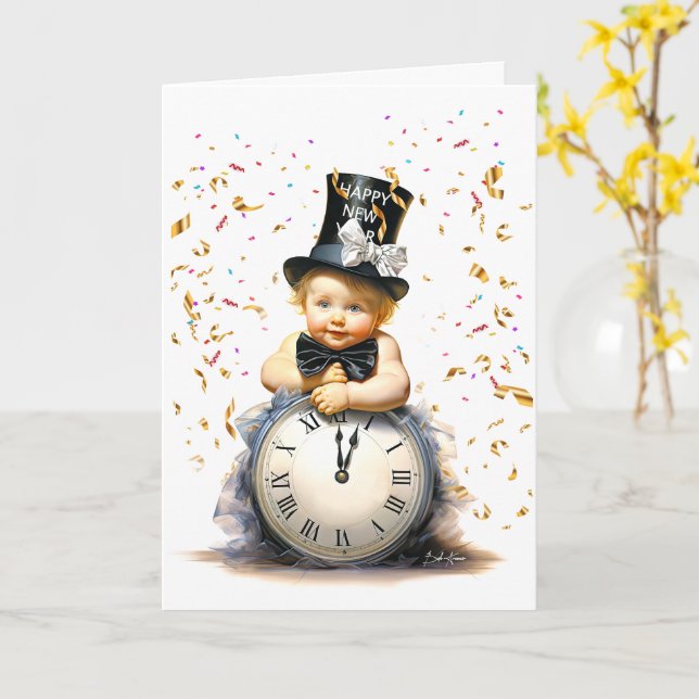 Tarjeta Un comienzo de año nuevo (flor amarilla)