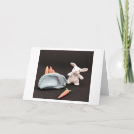 Tarjeta Un conejo con su cartera de cambio