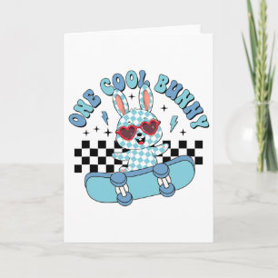 Tarjeta Un conejo genial de Pascua monopatín niños niñas