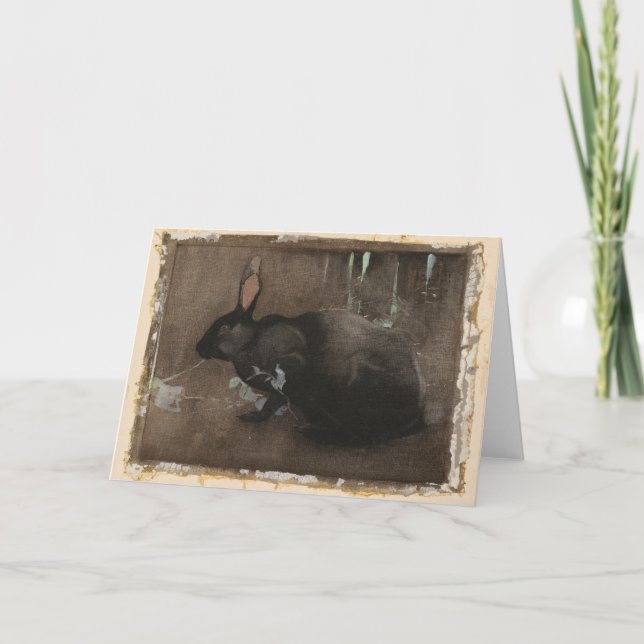 Tarjeta Un conejo negro | Joseph Crawhall (Anverso)