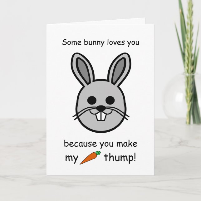 Tarjeta Un conejo te ama, El día de San Valentín conejo (Anverso)