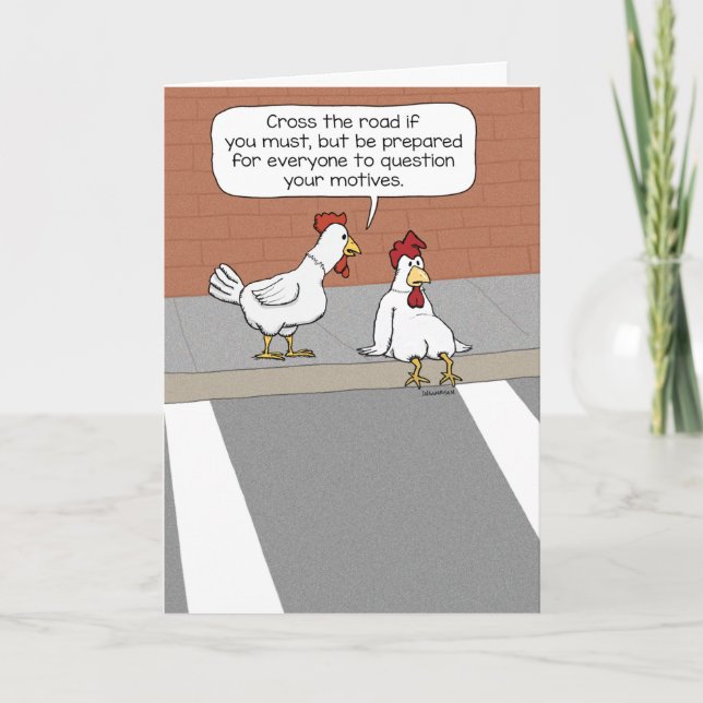 Tarjeta Un consejo gracioso y gracioso de un pollo sabio (Anverso)