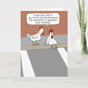 Tarjeta Un consejo gracioso y gracioso de un pollo sabio