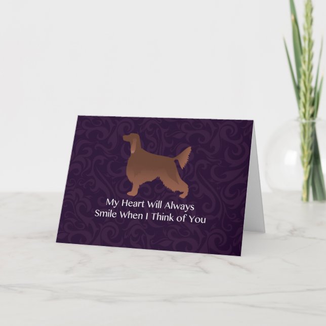 Tarjeta Un corredor irlandés piensa en tu perro Mascota (Anverso)
