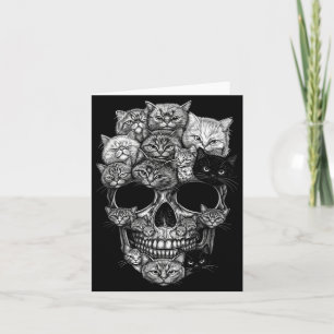 Tarjeta Un cráneo pero gatito de gatos esqueleto de Hallow