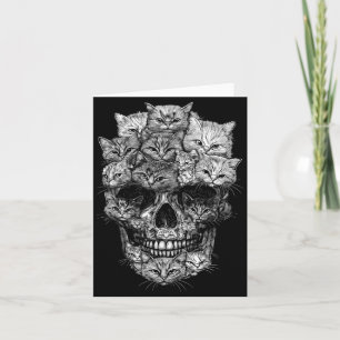 Tarjeta Un cráneo pero gatito esqueleto de gato de Hallowe