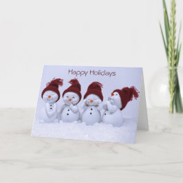 Tarjeta Un cuarteto de muñecos de nieve