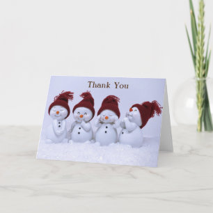 Tarjeta Un cuarteto de muñecos de nieve