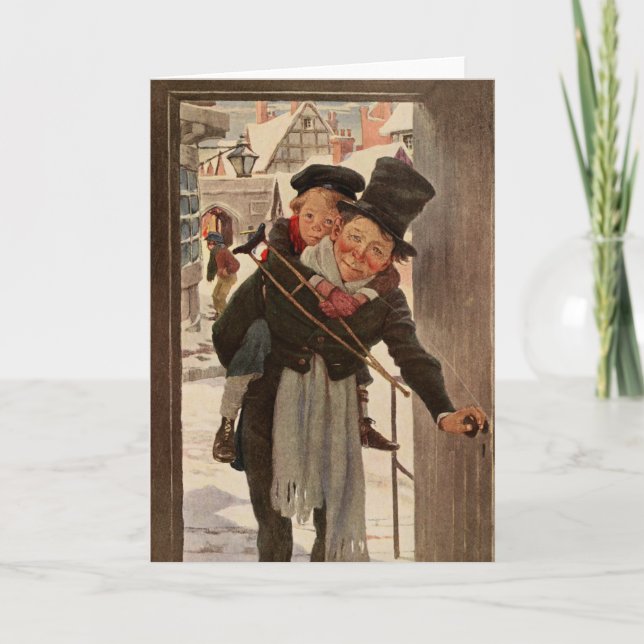 Tarjeta Un cuento de Navidad: Tim y el Sr. Cratchit (Anverso)