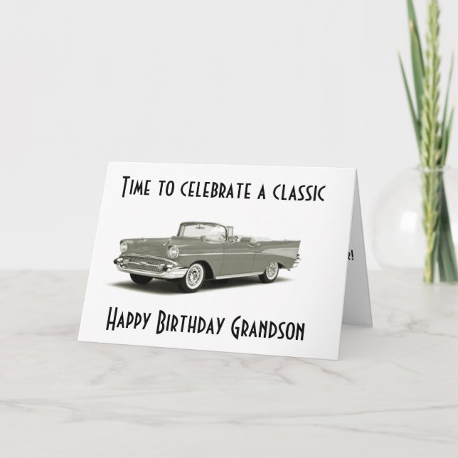 TARJETA UN CUMPLEAÑOS CLÁSICO" A UN "GRANDSON CLÁSICO*** (Anverso)
