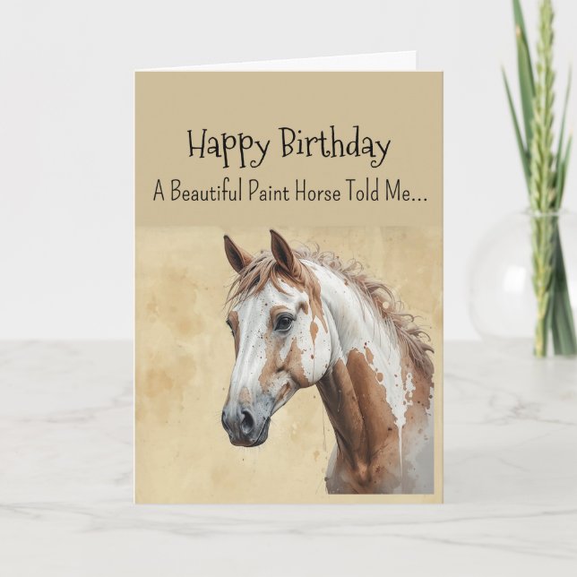 Tarjeta Un cumpleaños de la personalidad de un caballo de  (Anverso)