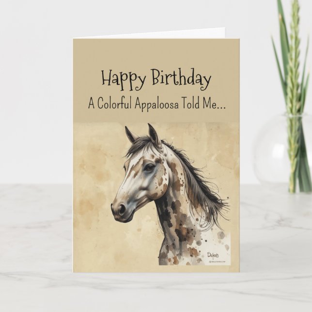 Tarjeta Un cumpleaños de la personalidad del caballo appal (Anverso)