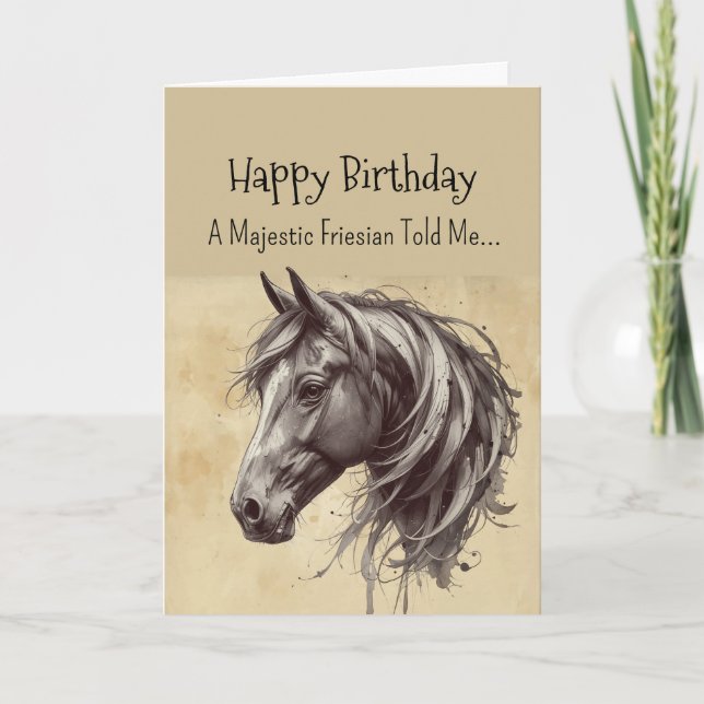 Tarjeta Un cumpleaños de la personalidad del caballo de Fr (Anverso)