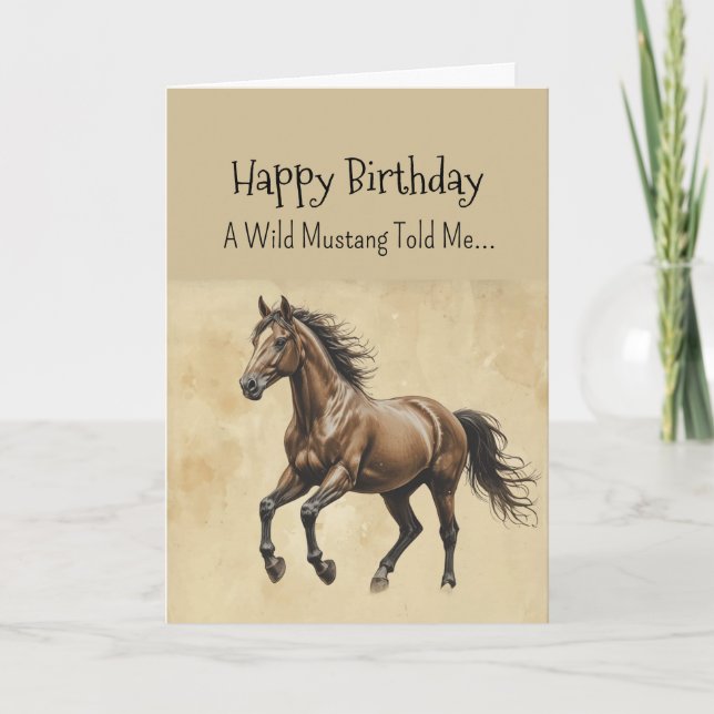 Tarjeta Un cumpleaños de la personalidad del caballo de Mu (Anverso)