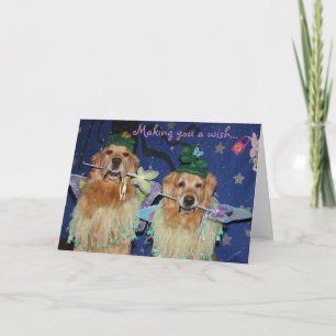 Tarjeta Un cumpleaños de oro de hadas