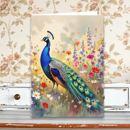 Tarjeta Un Cumpleaños de Pavo Real Bastante Colorido