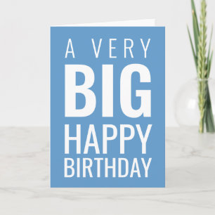 Tarjeta Un cumpleaños feliz muy grande moderno   Azul
