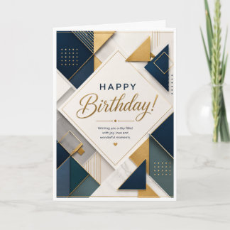 Tarjeta Un cumpleaños geométrico elegante