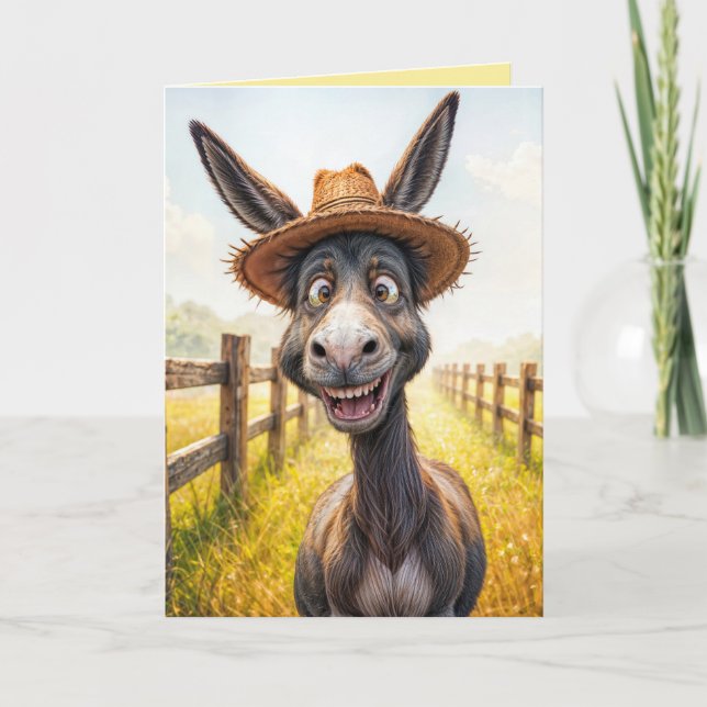 Tarjeta Un cumpleaños gracioso que usa un Gorra (Anverso)