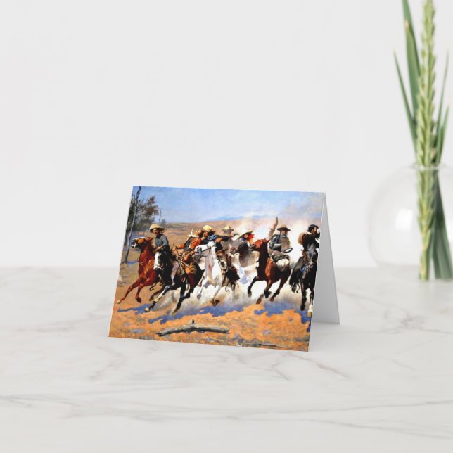 Tarjeta Un Dash para la Madera, la pintura de Remington, (Anverso)