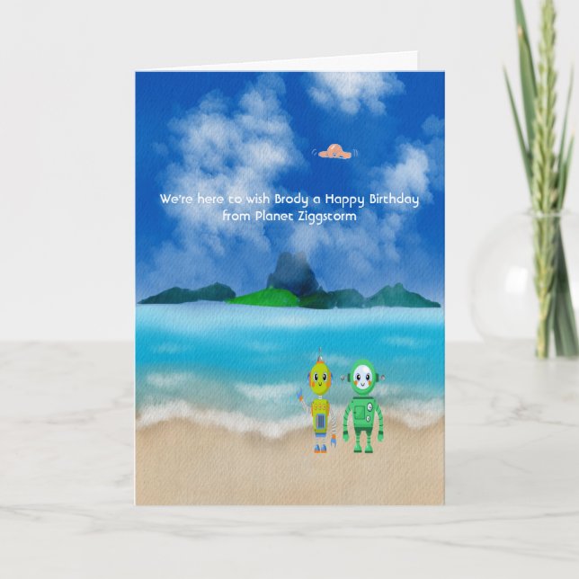 Tarjeta Un deseo de cumpleaños de la carta de Robots para  (Anverso)